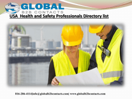 USA  Health and Safety Professionals Directory list