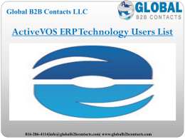 ActiveVOS ERP Technology Users List