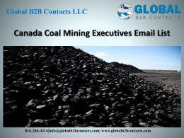 Canada Coal Mining Executives Email List