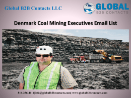 Denmark Coal Mining Executives Email List