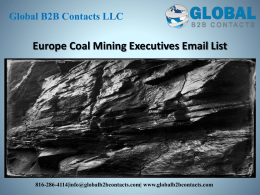 Europe Coal Mining Executives Email List