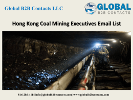 Hong Kong Coal Mining Executives Email List