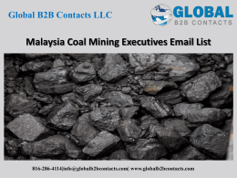 Malaysia Coal Mining Executives Email List