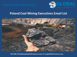 Poland Coal Mining Executives Email List