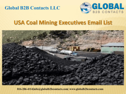 USA Coal Mining Executives Email List