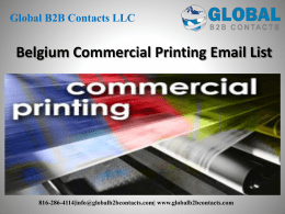 Belgium Commercial Printing Email List