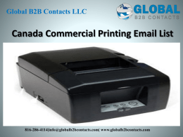 Canada Commercial Printing Email List