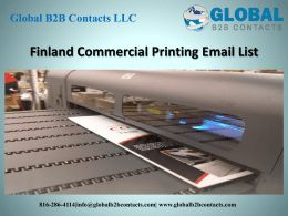 Finland Commercial Printing Email List