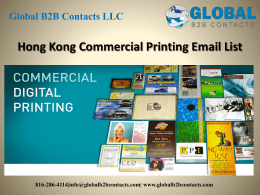 Hong Kong Commercial Printing Email List