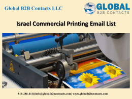 Israel Commercial Printing Email List