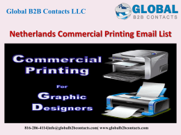 Netherlands Commercial Printing Email List