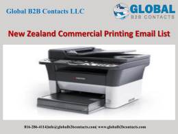 New Zealand Commercial Printing Email List