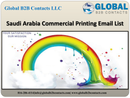 Saudi Arabia Commercial Printing Email List