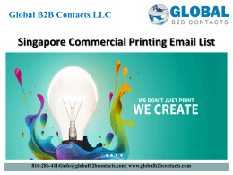 Singapore Commercial Printing Email List