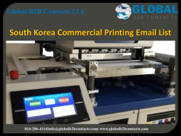South Korea Commercial Printing Email List