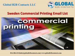Sweden Commercial Printing Email List