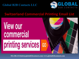 Switzerland Commercial Printing Email List