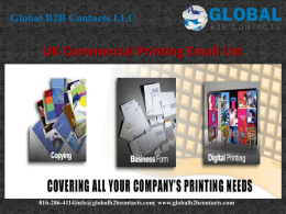 UK Commercial Printing Email List