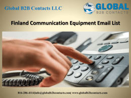 Finland Communication Equipment Email List