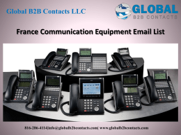 France Communication Equipment Email List