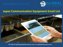 Japan Communication Equipment Email List