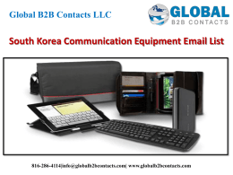 South Korea Communication Equipment Email List