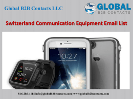 Switzerland Communication Equipment Email List