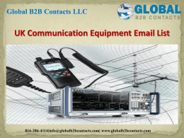 UK Communication Equipment Email List