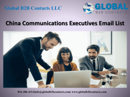 China Communications Executives Email List