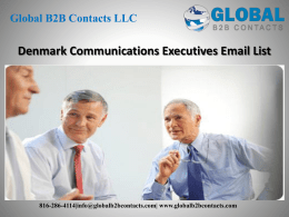 Denmark Communications Executives Email List