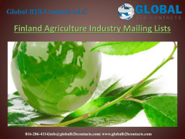 Finland Agriculture Industry Mailing Lists