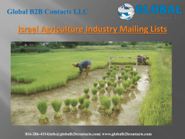 Israel Agriculture Industry Mailing Lists