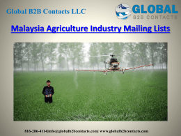 Malaysia Agriculture Industry Mailing Lists