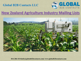 New Zealand Agriculture Industry Mailing Lists