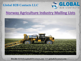 Norway Agriculture Industry Mailing Lists