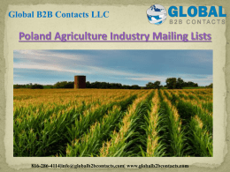 Poland Agriculture Industry Mailing Lists