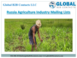 Russia Agriculture Industry Mailing Lists