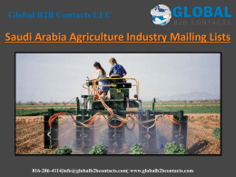 Saudi Arabia Agriculture Industry Mailing Lists