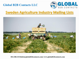 Sweden Agriculture Industry Mailing Lists
