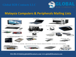 Malaysia Computers & Peripherals Mailing Lists