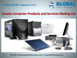 Canada Computer Products and Services Mailing List