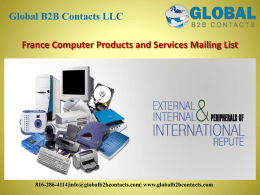 France Computer Products and Services Mailing List