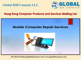 Hong Kong Computer Products and Services Mailing List