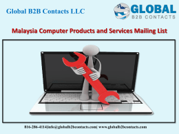 Malaysia Computer Products and Services Mailing List