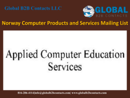 Norway Computer Products and Services Mailing List