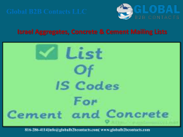  Israel Aggregates, Concrete & Cement Mailing Lists