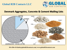 Denmark Aggregates, Concrete & Cement Mailing Lists