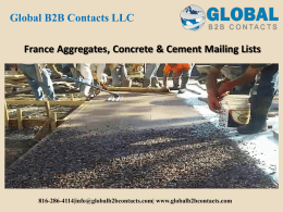 France Aggregates, Concrete & Cement Mailing Lists