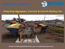 Hong Kong Aggregates, Concrete & Cement Mailing Lists
