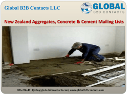 New Zealand Aggregates, Concrete & Cement Mailing Lists